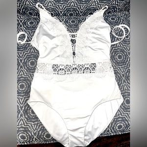BECCA- White Crochet One Piece Swimsuit-sz SP